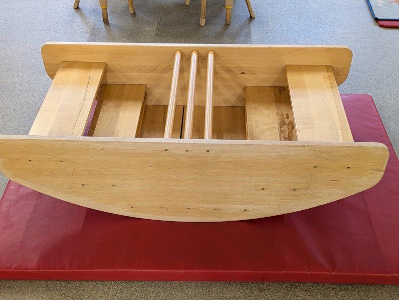 The wooden rocking boat